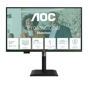 AOC LCD Q27P4CV 27" IPS/2560x1440@120Hz/4ms/350cd/HDMI/DP/4xUSB/USB-C dock/RJ45/Repro/Pivot/HAS/5 let