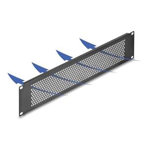 Delock 19” žaluziový panel s kruhovými otvory, 2U, černý