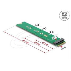 Delock Adaptér ze zástrčky M.2 Key M na slot M.2 Key M - šetřič portů a prodlužování