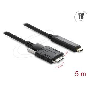 Delock Aktivní optický kabel USB 10 Gbps USB Type-C™ samec > USB 10 Gbps Typ Micro-B samec se šroubky 5 m