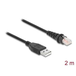 Delock Kabel z rozhraní RJ50 na USB 2.0 Typu-A ke čtečce čárových kódů, 2 m