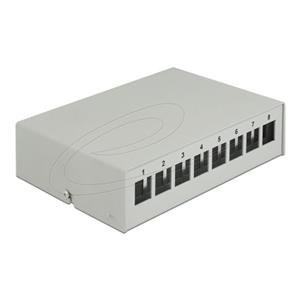 Delock Keystone Patch Panel, 8 portů, šedý
