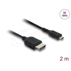 Delock Koaxiální kabel High Speed HDMI HDMI samec na Micro HDMI samec 8K 60 Hz 2 m