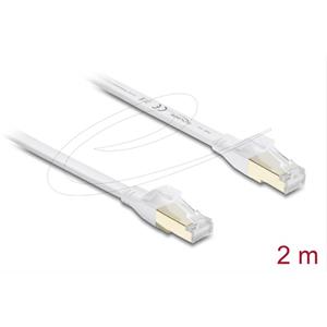 Delock Plochý spojovací kabel RJ45 Cat.8.1 U/FTP, až 40 Gbps, 2 m, bílý