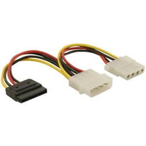 Delock Power Adapter Molex 4-pin samec na SATA 15-pin + Molex 4 pin samice
