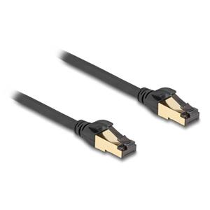 Delock Síťový kabel RJ45 Cat.6A zástrčky na zástrčku, S/FTP, černý, délky 2 m, Cat.7, silné tloušťky, vhodný pro průmysl