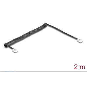 Delock Telefonní kroucený kabel ze zástrčky RJ11 na zástrčku RJ11, černý, 2 m