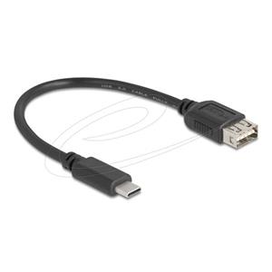 Delock USB 2.0 kabel USB Type-C samec na EASY USB Type-A samice 0,2 m, černý
