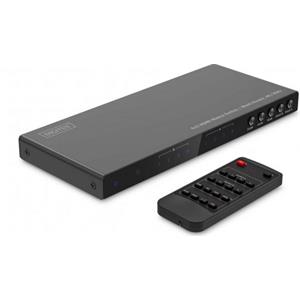 DIGITUS 4x2 HDMI Matrix / Multi-Viewer, 4K/30Hz SPDIF, Stereo, RS232