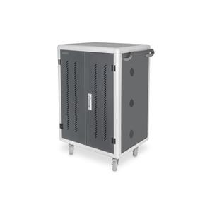 DIGITUS Nabíjecí vozík pro notebooky/tablety do 16", USB-C, 30x nabíjecí základna, PDU, ventilátor, 1260x824x650 mm