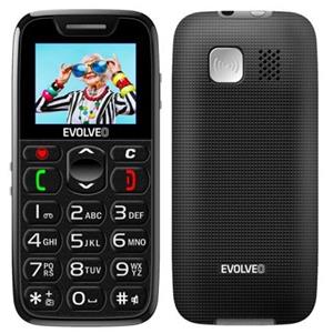 EVOLVEO EasyPhone, mobilní telefon pro seniory s nabíjecím stojánkem, černá
