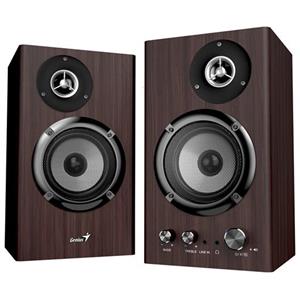 Genius SP-HF1812BT Reproduktory, 2.0, 50W, Bluetooth 5.3, 3,5mm jack, dřevěné, tmavě hnědé