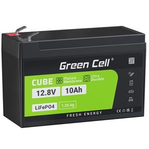 Green Cell LiFePO4 Battery 12V 12.8V 10Ah for photovoltaic system, campers and boats
