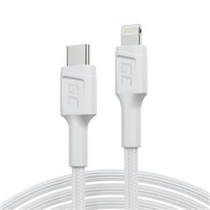 Green Cell PowerStream Bílý kabel Lightning - USB-C 1m MFi s rychlým nabíjením Power Delivery, pro Apple iPhone