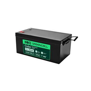 Greencell AGM VRLA 12V 250Ah baterie pro lodě, fotovoltaiku, solární panely (520x268x225mm)