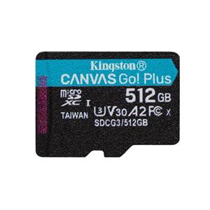 KINGSTON 512GB microSDXC Canvas Go Plus Gen4 200MB/s A2 U3 V30 Card bez adaptéru