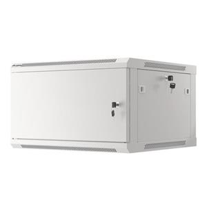 LANBERG Nástěnná jednodílná skříň 19", 6U/600x600 FOR SELF-ASSEMBLY plechové dveře šedá (RAL7035) (v rozloženém stavu)