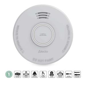 Nedis Alecto SD110 - Detektor Kouře | Samostatný kouřový alarm s baterií na 1 rok Bílý