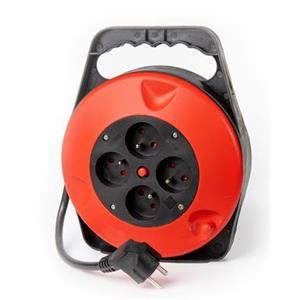 OMEGA 4-ZÁSUVKOVÝ PRODLUŽOVACÍ KABEL ZATAHOVACÍ BUBEN 8M 16A FRANCOUZSKÁ ZÁSTRČKA