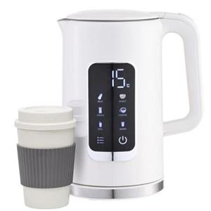 PLATINET RYCHLOVARNÁ KONVICE LCD 1,7L 5 TEPLOT + 450 ML CESTOVNÍ HRNEK, BÍLÁ