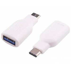 PremiumCord Adaptér USB-C/male - USB3.0 A/female, OTG, bílá