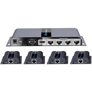 PremiumCord HDMI 1-4 splitter+extender po CAT6/6a/7, FULL HD, 3D
