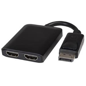 PremiumCord MST adaptér DisplayPort 1.2 - 2x HDMI, rozšíření+zrcadlení+2 obrazy, 4K*2K@60Hz
