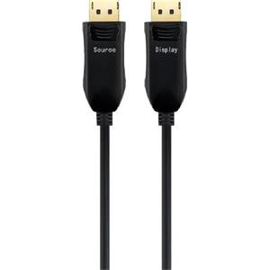 PremiumCord Optický DisplayPort 1.4 přípojný kabel M/M, zlacené konekt. 25m