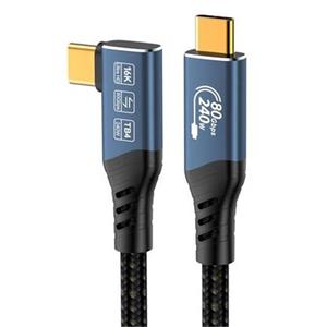 PremiumCord USB4™ Version2.0 80Gbps 16K@60Hz 240W Thunderbolt 3 a 4 kabel zahnutý 1,2m