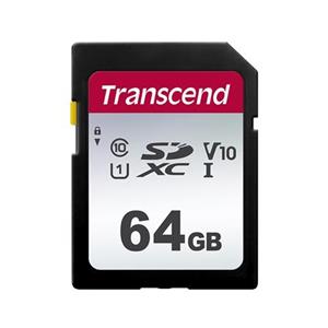 Transcend 64GB SDXC 300S (Class 10) UHS-I U1 V10 paměťová karta, 100MB/s R, 20 MB/s W