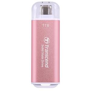 Transcend ESD300P 1TB, External SSD, USB 10Gbps, Type C, 1050MB/R, 950MB/W, růžový