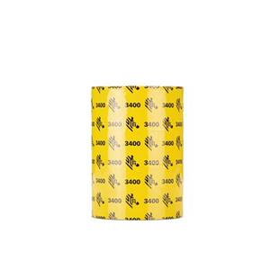 Zebra Wax/Resin Ribbon, 110mmx450m, 3400; High Performance, 25mm core,